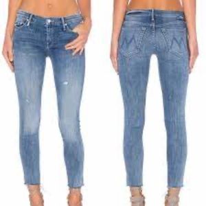 MOTHER Denim Looker Ankle Fray in Double Tim